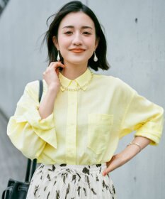 ANY 【Sサイズあり】ヨーロピアンリネンオーバーシャツ イエロー