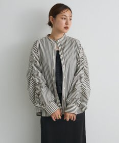 CRAFT STANDARD BOUTIQUE 袖シャーリングバンドカラーシャツ