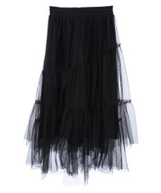 earth music&ecology イレギュラーヘム段々チュールスカート