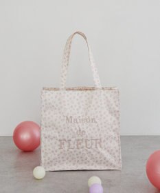 Maison de FLEUR リボンレオパードスクエアトートバッグ
