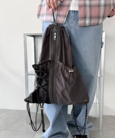 WEGO 【ユニセックス着用ITEM】センターzipナップサック