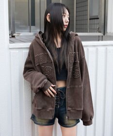 WEGO 裏起毛ファーフードBIGZIPパーカー