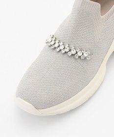 steppi 【撥水/洗える】ボリュームソール ビジュースニーカー