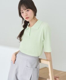 earth music&ecology 半袖ポロニットプルオーバー