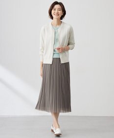 J.PRESS LADIES L 【洗える】オーガンジートリコット プリーツ スカート