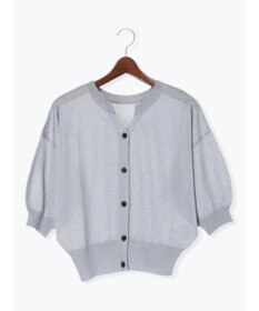 Te chichi ラメシアー前後2WAY5分袖カーディガン