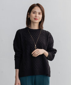 ANY L 【洗濯機可】ソフトタッチケーブルニット