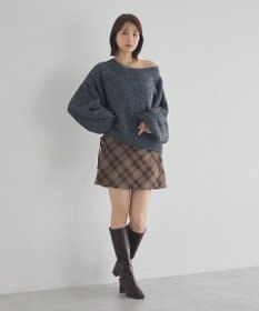 earth music&ecology オフショルフェザーニットプルオーバー