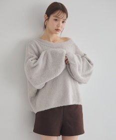 earth music&ecology オフショルフェザーニットプルオーバー