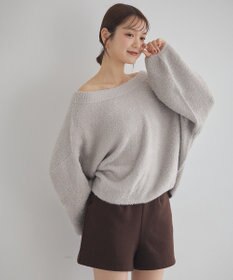 earth music&ecology オフショルフェザーニットプルオーバー