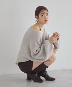 earth music&ecology オフショルフェザーニットプルオーバー