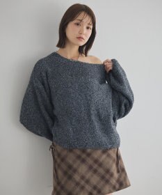 earth music&ecology オフショルフェザーニットプルオーバー