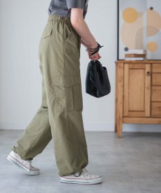 WEGO 【ウエストゴム】ナイロンイージーワイドカーゴパンツ