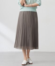 J.PRESS LADIES L 【洗える】オーガンジートリコット プリーツ スカート
