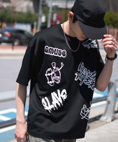 WEGO アクセ付きラフガキグラフィックT（SS）