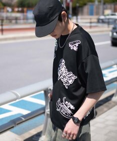 WEGO アクセ付きラフガキグラフィックT（SS）