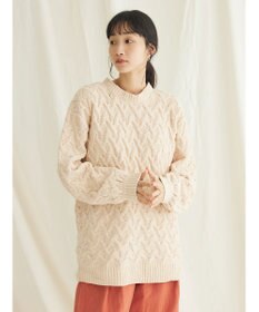 CRAFT STANDARD BOUTIQUE 洗えるモールケーブルニットチュニック