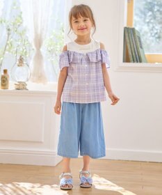 ANY KIDS シャンブレー ガウチョパンツ