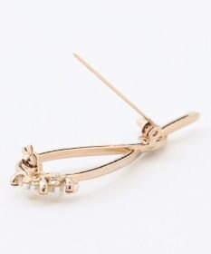 ANY SIS パール調ツイスト ブローチ