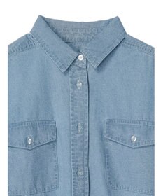 Green Parks ミディ丈デニムシャツワンピース