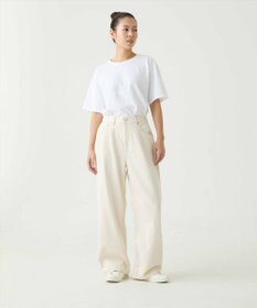 caqu FS linen wide boy`s コットンリネンワイドストレートデニム