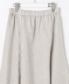 J.PRESS LADIES L リネンMIX ストライプ フレア スカート