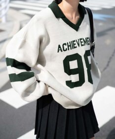 WEGO ナンバリングジャガードニット