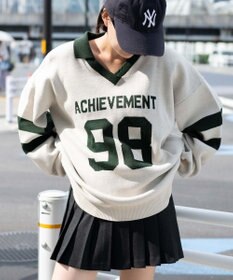 WEGO ナンバリングジャガードニット