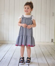 ANY KIDS ギンガム ドッキングワンピース
