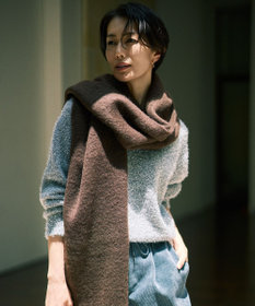 自由区 【カタログ掲載】フェザーラメプルオーバー ニット グレー