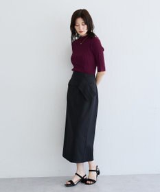 YECCA VECCA ハイネック5分袖リブニット
