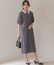 組曲 【2WAY】レース襟フレンチテリー ワンピース