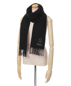 MOONBAT 【WEB限定】フルラ (FURLA) 刺繍入りマフラー 無地×バッグ柄 ウールマフラー ロゴ刺繍