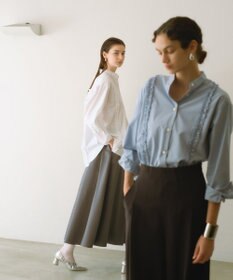 #Newans 【洗濯機可能/シワになりにくい】パネルフリルシャツ