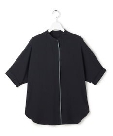 ICB L 【新色追加・WEB限定カラーあり】BackSatinAmunzen 5分袖バンドカラーブラウス