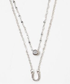 WEGO L2連ムーンキラキラネックレス