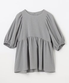 ANY 【WEB限定/洗濯機可】サッカーギャザーペプラムブラウス