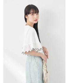 earth music&ecology 配色スカラップスリーブＴＥＥ