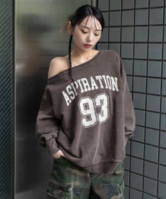 WEGO 【25年秋冬新作】2WAYグラフィックワンショルBIGスウェット