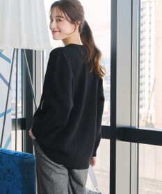 Tiaclasse 【洗える】テープ刺繍ロゴニットトップス