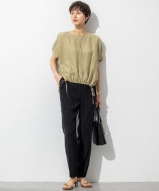 23区 【Oggi7月号掲載/吸水速乾/接触冷感/UVカット】ストレッチジョーゼット テーパード パンツ