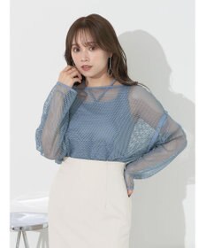 earth music&ecology ＳＥＴ２点メッシュプルオーバー＋タンクトップ