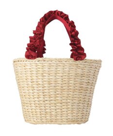 Maison de FLEUR チェリー刺繍メイズカゴバッグ