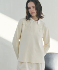 YECCA VECCA 2way襟付きレースニット