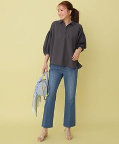 ANY SIS センタープレスセミフレア デニム