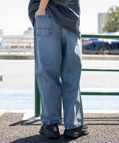 WEGO 【ユニセックス着用ITEM/SMLサイズ展開】ルーズテーパードデニムパンツ