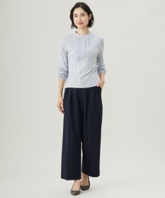 J.PRESS LADIES ウォッシャブルウール タック ドットレース カットソー
