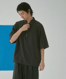 WEGO 【LUCY】アイススウェードハーフジップシャツ（S）