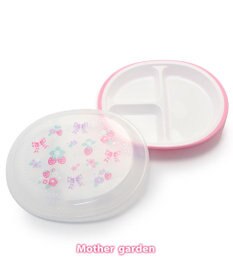 Mother garden マザーガーデン 野いちご 蓋付き お子様ランチプレート 《花リボン柄》