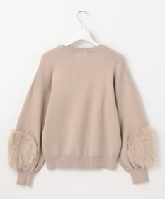Feroux 【洗える】ファースリーブ ニットプルオーバー